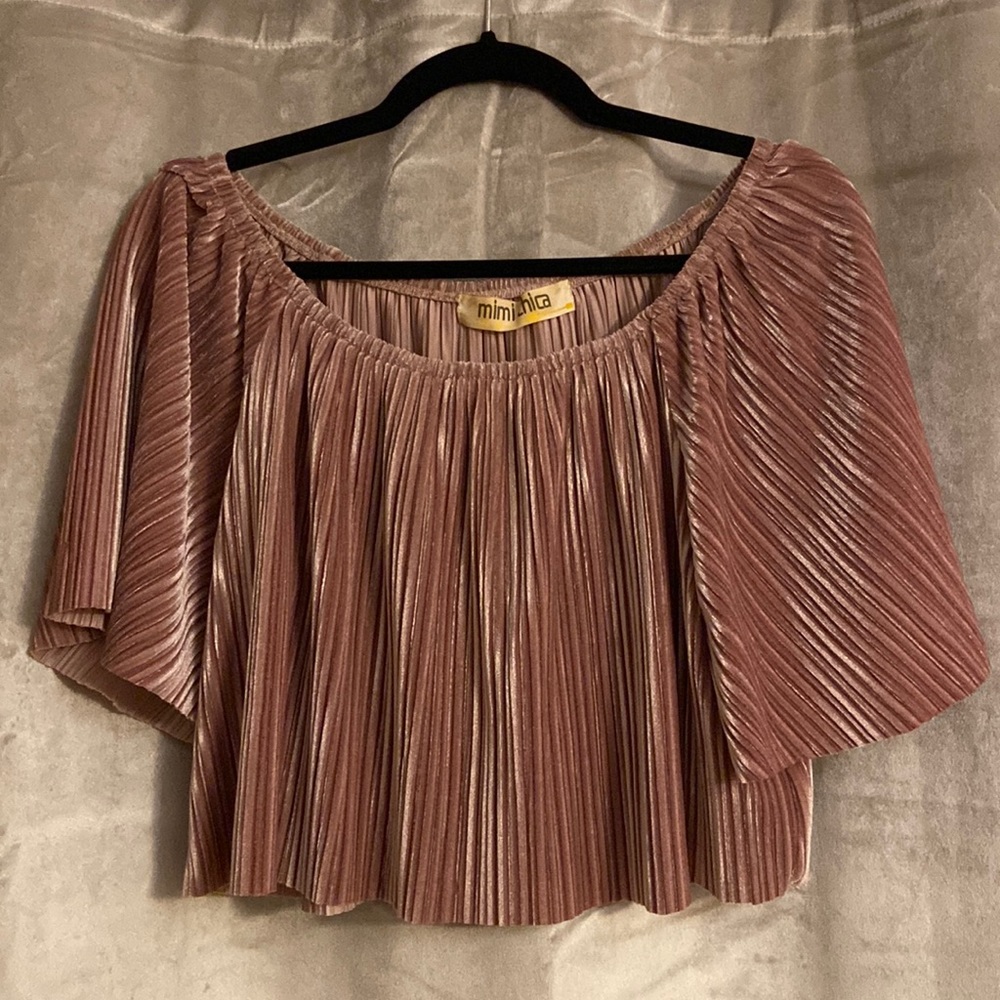 PINK VELVET CROP TOP